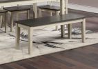 Dining Room Furniture 1pc Bench Only Dual Tone Design Antique White / Gray Solid wood
