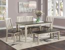 Dining Room Furniture 1pc Bench Only Dual Tone Design Antique White / Gray Solid wood