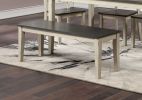 Dining Room Furniture 1pc Bench Only Dual Tone Design Antique White / Gray Solid wood