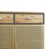 31.5'' Wide 2 Drawer Sideboard, Modern Furniture Decor, Made with Iron + Carbonized Bamboo, Easy Assembly - Gold