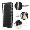 10 Tiers DIY Shoe Cabinet Dustproof Easy Assemble Tidy Shoe Rack Non-Woven Fabric Holding 27 Pair Shoes Brown - Black