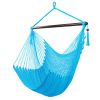 Caribbean Large Hammock Chair Swing Seat Hanging Chair with Tassels Tan  XH - Light Blue