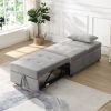 Folding Ottoman Sofa Bed Gray