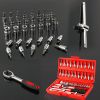 Replaitz 46pcs 1/4-Inch Socket Ratchet Wrench Combo Tools Kit for Auto Repairing 1/4