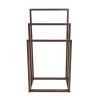 Metal Freestanding Towel Rack 3 Tiers Hand Towel Holder Organizer for Bathroom Accessories RT - Brown