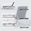 Patio Chaise Lounge Adjustable Aluminum Pool Lounge Chairs with Arm All Weather Pool Chairs for Outside,in-Pool,Lawn (Gray Lounge W/Table) - as Pic