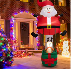 8 Feet Inflatable Santa Claus and Reindeer