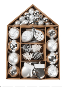 70-Pack Shatterproof Christmas Tree Ornament Set with Hanging Rope