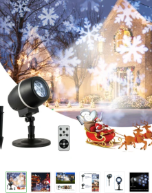 Outdoor Waterproof Christmas Snowflake LED Projector Lights with Remote Control
