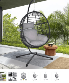 Hanging Chair; Indoor Outdoor Hanging Egg Chair with Stand